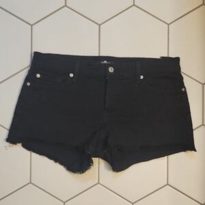 7 For All Mankind Black Cutoff Jean Denim Shorts 30